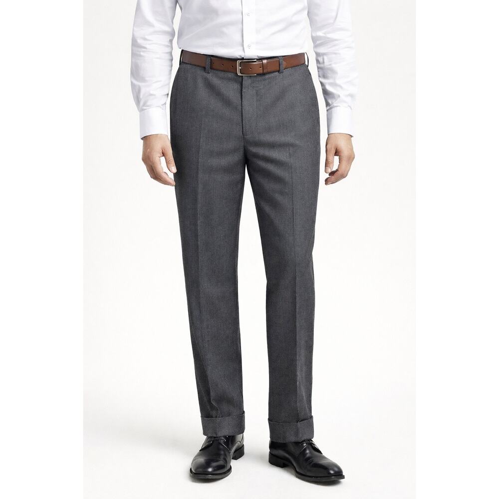 Incotex Venezia 1951 Mens Super 120'S Wool Dress Pants Gray Slacks Cuffed Hem 36